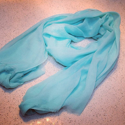 Silk/Cotton Mix Divine Turquoise Scarf/Wrap