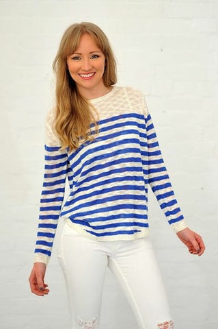 The Stripe Sweater with Back Zip Detail