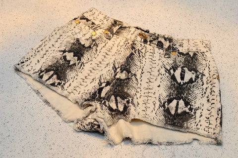 Snakeskin Print Shorts